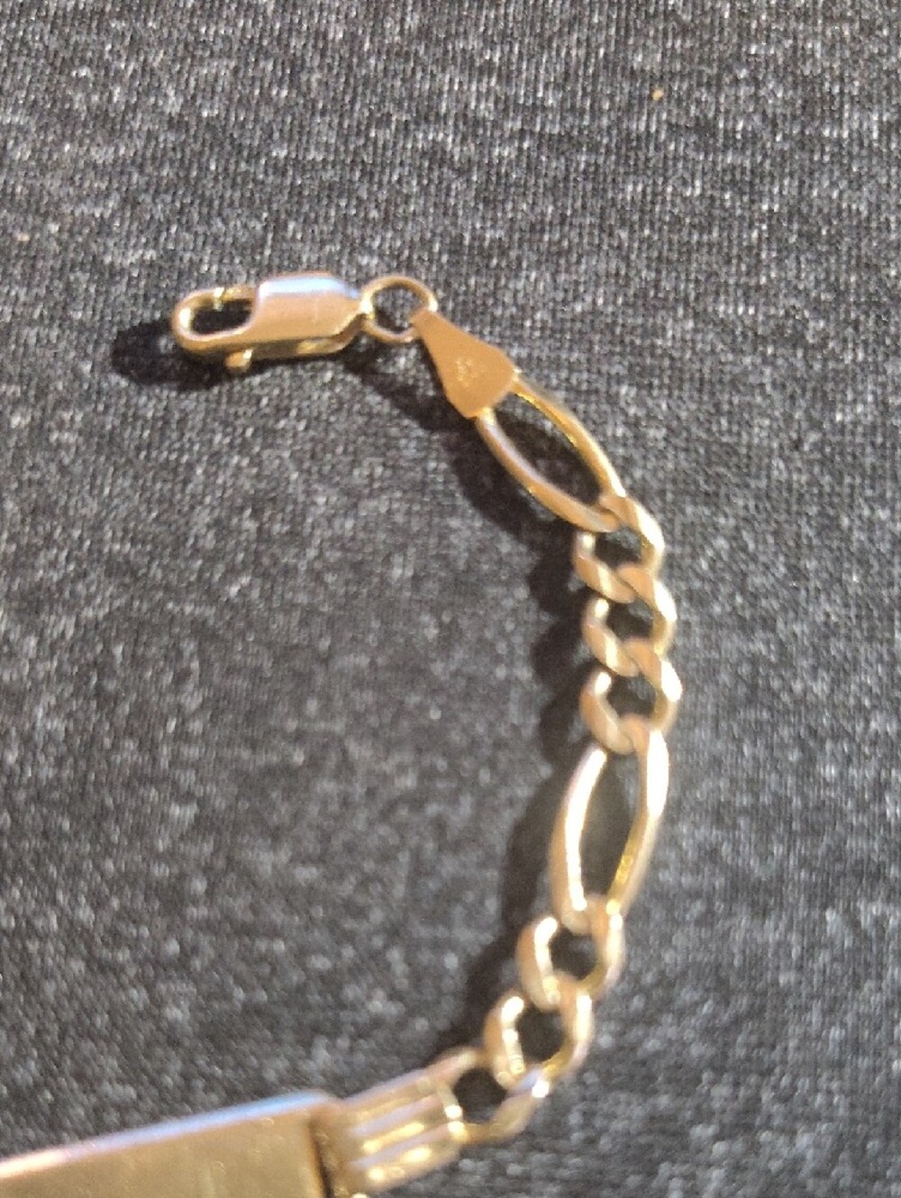 Solid 14k Yellow Gold Figaro ID Bracelet 7g 7.5" Michael Anthony ( - Picture 2 of 10